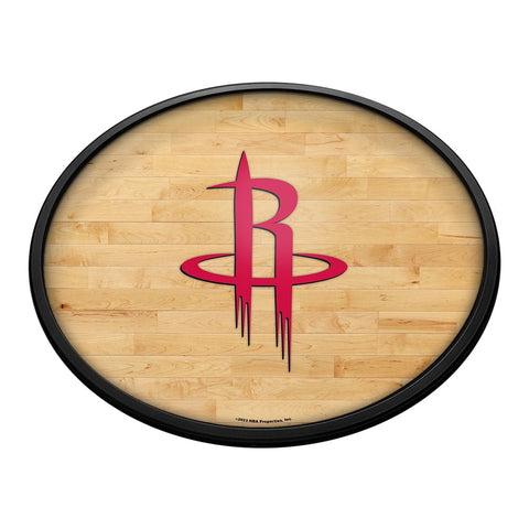 Houston Rockets: Hardwood - Oval Slimline Lighted Wall Sign - The Fan-Brand
