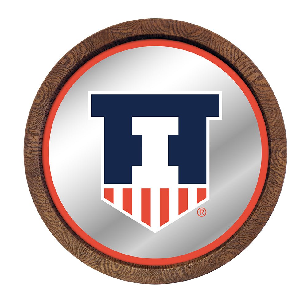 Illinois Fighting Illini: Badge - Mirrored Barrel Top Mirrored Wall Sign - The Fan-Brand