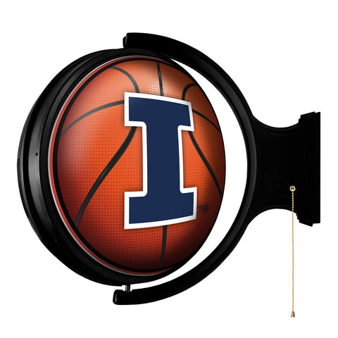 Illinois Fighting Illini: Basketball - Original Round Rotating Lighted Wall Sign - The Fan-Brand