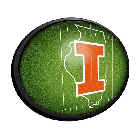 Illinois Fighting Illini: On the 50 - Oval Slimline Lighted Wall Sign - The Fan-Brand