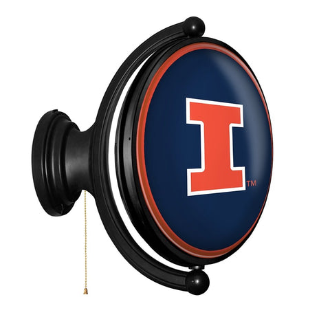 Illinois Fighting Illini: Original Oval Rotating Lighted Wall Sign - The Fan-Brand