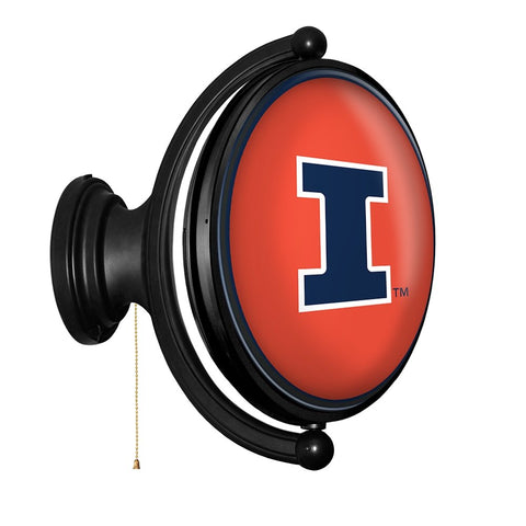 Illinois Fighting Illini: Original Oval Rotating Lighted Wall Sign - The Fan-Brand