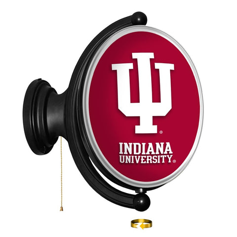 Indiana Hoosiers: Original Oval Rotating Lighted Wall Sign - The Fan-Brand