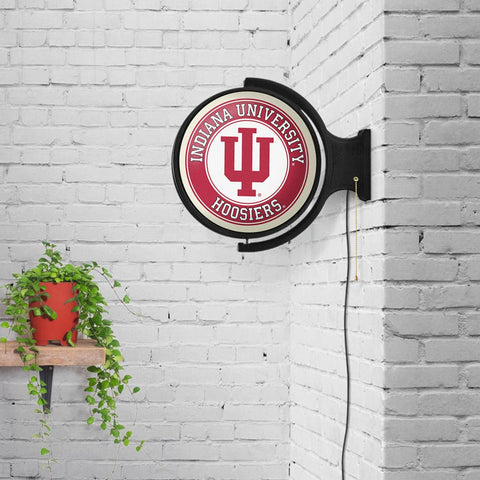 Indiana Hoosiers: Original Round Rotating Lighted Wall Sign - The Fan-Brand