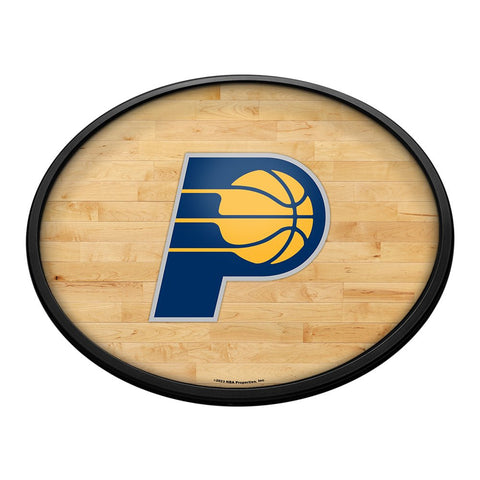 Indiana Pacers: Hardwood - Oval Slimline Lighted Wall Sign - The Fan-Brand
