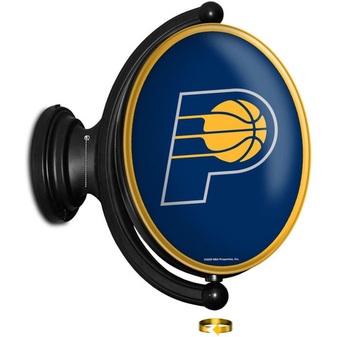 Indiana Pacers: Original Oval Rotating Lighted Wall Sign - The Fan-Brand