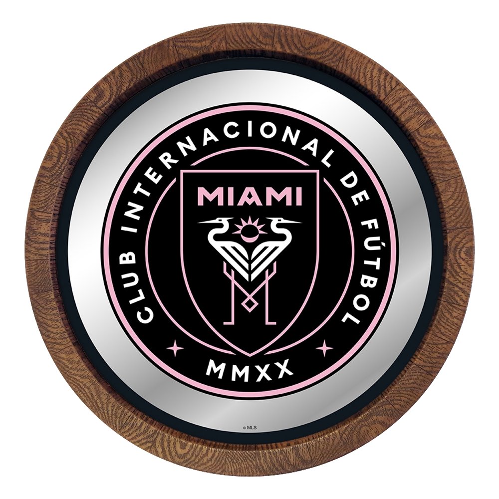 Inter Miami CF: Barrel Top Framed Mirror Mirrored Wall Sign - The Fan-Brand
