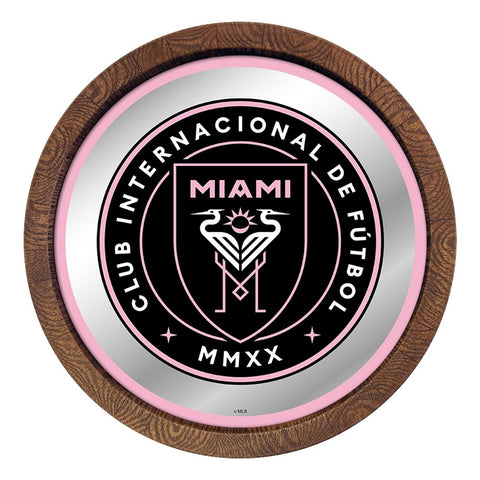 Inter Miami CF: Barrel Top Framed Mirror Mirrored Wall Sign - The Fan-Brand