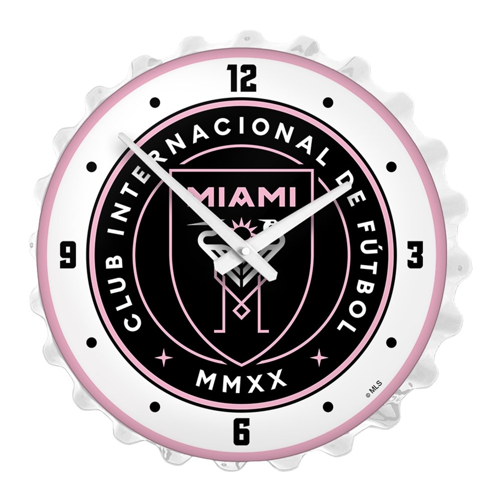Inter Miami CF: Bottle Cap Lighted Wall Clock - The Fan-Brand