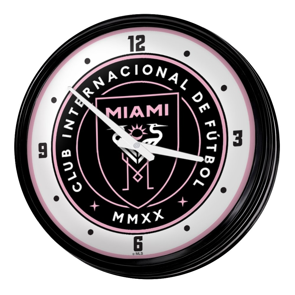 Inter Miami CF: Retro Lighted Wall Clock - The Fan-Brand