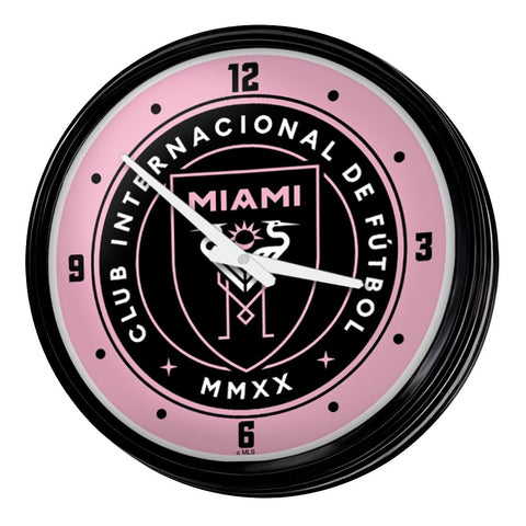 Inter Miami CF: Retro Lighted Wall Clock - The Fan-Brand