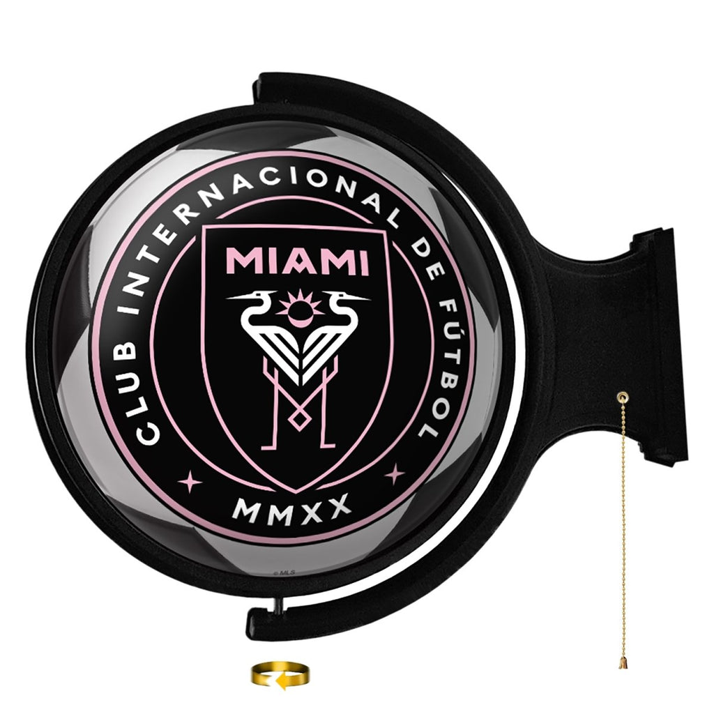 Inter Miami CF: Soccer Ball - Original Round Rotating Lighted Wall Sign - The Fan-Brand