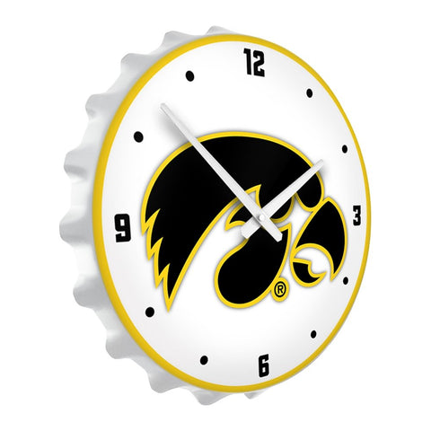 Iowa Hawkeyes: Bottle Cap Lighted Wall Clock - The Fan-Brand