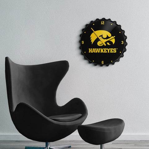 Iowa Hawkeyes: Bottle Cap Wall Clock - The Fan-Brand