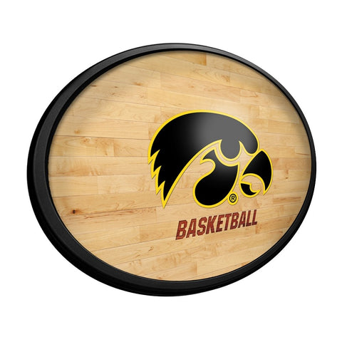 Iowa Hawkeyes: Hardwood - Oval Slimline Lighted Wall Sign - The Fan-Brand