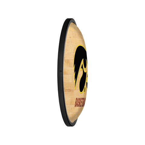 Iowa Hawkeyes: Hardwood - Oval Slimline Lighted Wall Sign - The Fan-Brand