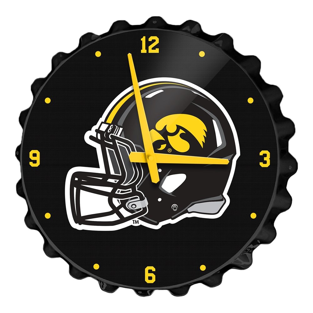 Iowa Hawkeyes: Helmet - Bottle Cap Wall Clock - The Fan-Brand