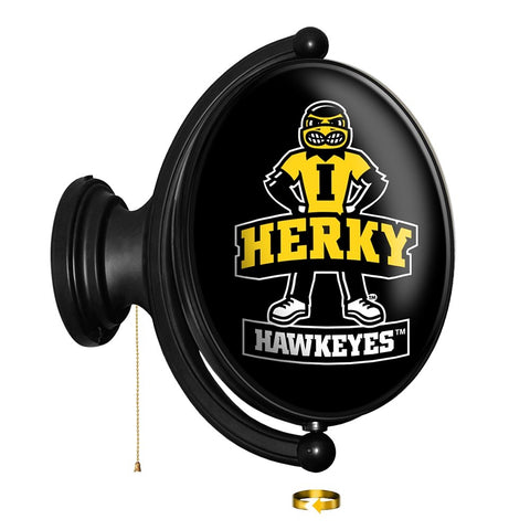 Iowa Hawkeyes: Herky - Original Oval Rotating Lighted Wall Sign - The Fan-Brand