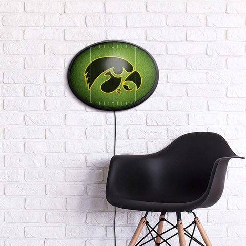 Iowa Hawkeyes: On the 50 - Oval Slimline Lighted Wall Sign - The Fan-Brand