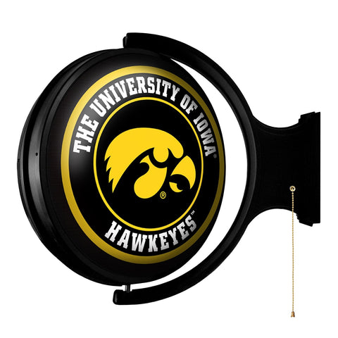 Iowa Hawkeyes: Original Round Rotating Lighted Wall Sign - The Fan-Brand