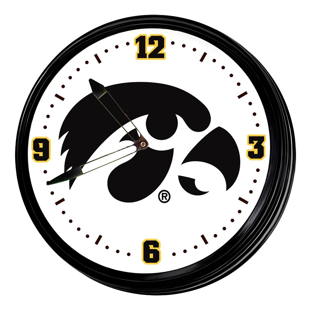 Iowa Hawkeyes: Retro Lighted Wall Clock - The Fan-Brand
