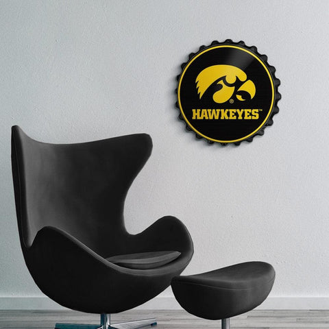 Iowa Hawkeyes: Round Bottle Cap Wall Sign - The Fan-Brand