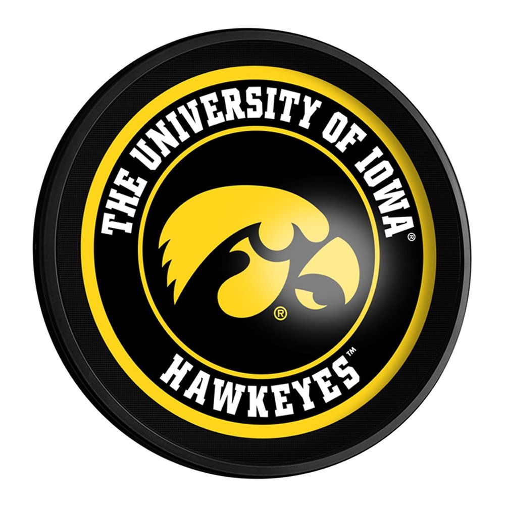 Iowa Hawkeyes: Round Slimline Lighted Wall Sign - The Fan-Brand