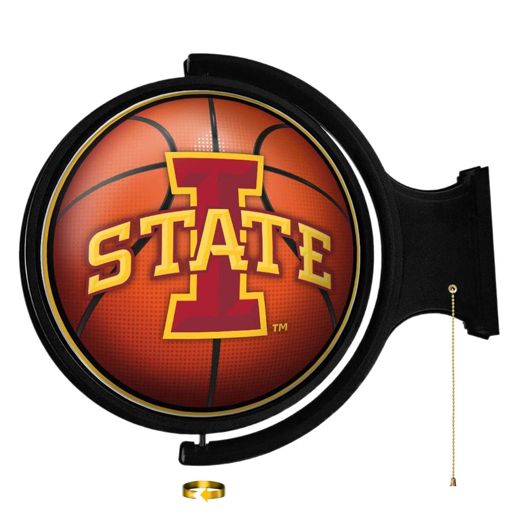 Iowa State Cyclones: Basketball - Original Round Rotating Lighted Wall Sign - The Fan-Brand