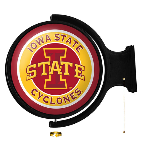 Iowa State Cyclones: Original Round Rotating Lighted Wall Sign - The Fan-Brand