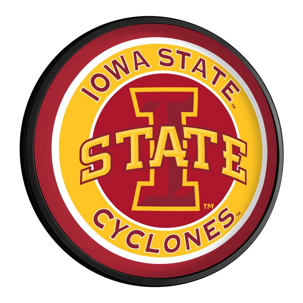 Iowa State Cyclones: Round Slimline Lighted Wall Sign - The Fan-Brand