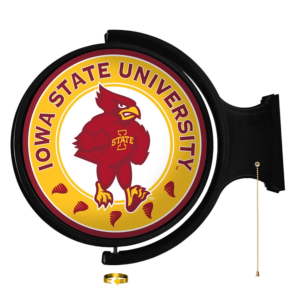 Iowa State Cyclones: Swoop - Original Round Rotating Lighted Wall Sign - The Fan-Brand