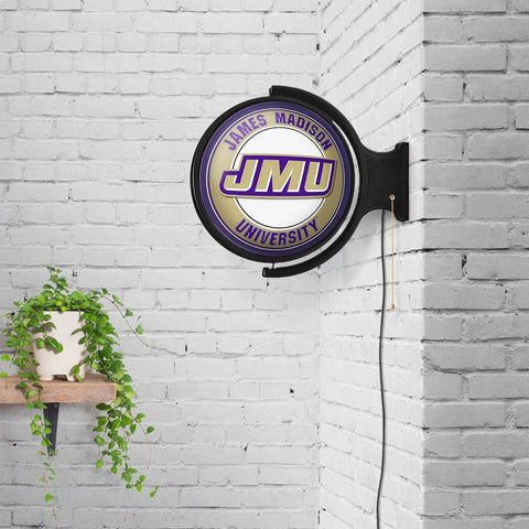 James Madison Dukes: Original Round Rotating Lighted Wall Sign - The Fan-Brand