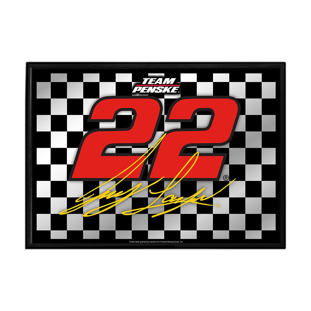 Joey Logano: Checkered Flag - Framed Mirrored Wall Sign - The Fan-Brand