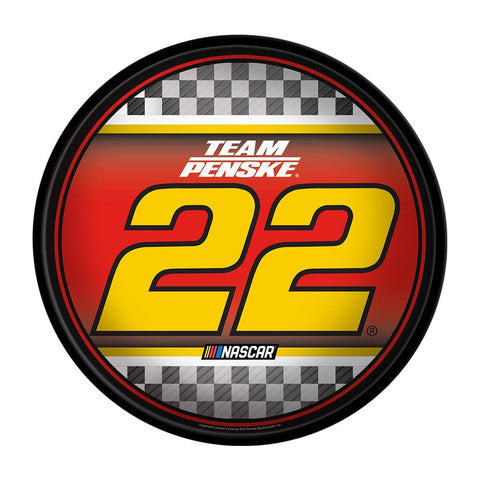 Joey Logano: Checkered Flag - Round Slimline Lighted Wall Sign - The Fan-Brand