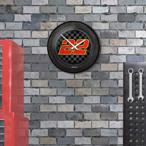 Joey Logano: Tire Framed - Modern Disc Wall Clock - The Fan-Brand