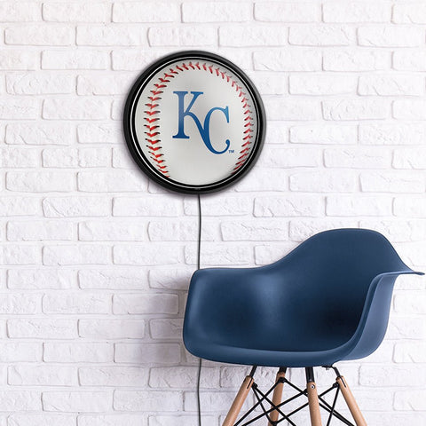 Kansas City Royals: Baseball - Round Slimline Lighted Wall Sign - The Fan-Brand
