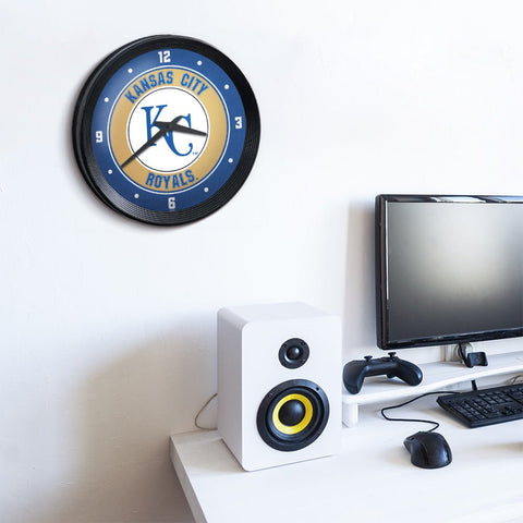 Kansas City Royals: Ribbed Frame Wall Clock - The Fan-Brand