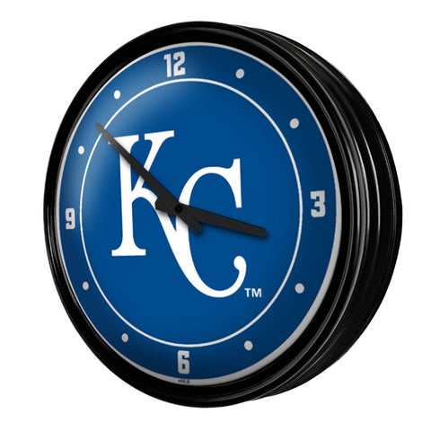 Kansas City Royals: Wordmark - Retro Lighted Wall Clock - The Fan-Brand