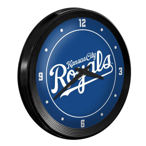Kansas City Royals: Wordmark - Ribbed Frame Wall Clock - The Fan-Brand