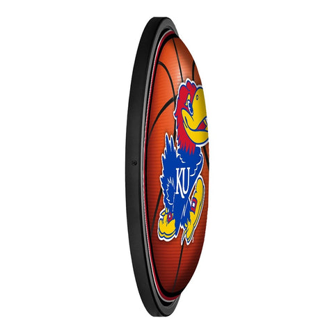 Kansas Jayhawks: Basketball - Round Slimline Lighted Wall Sign - The Fan-Brand