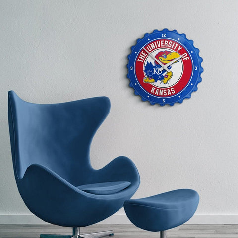 Kansas Jayhawks: Bottle Cap Wall Clock - The Fan-Brand