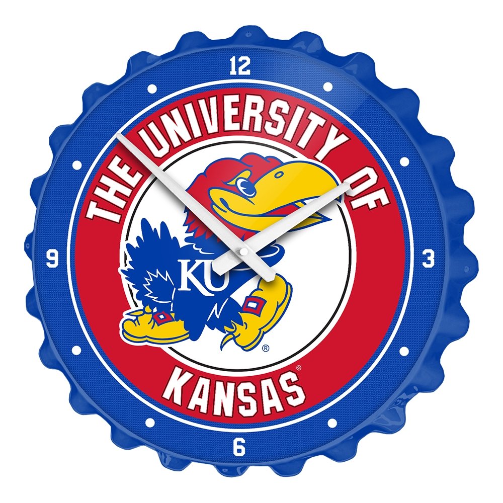 The Fan-Brand Kansas Jayhawks: Round Slimline Lighted Wall Sign 18 in. L x  18 in. W x 2.5 in. D NCKANS-130-01 - The Home Depot