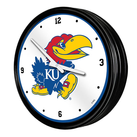 Kansas Jayhawks: Retro Lighted Wall Clock - The Fan-Brand