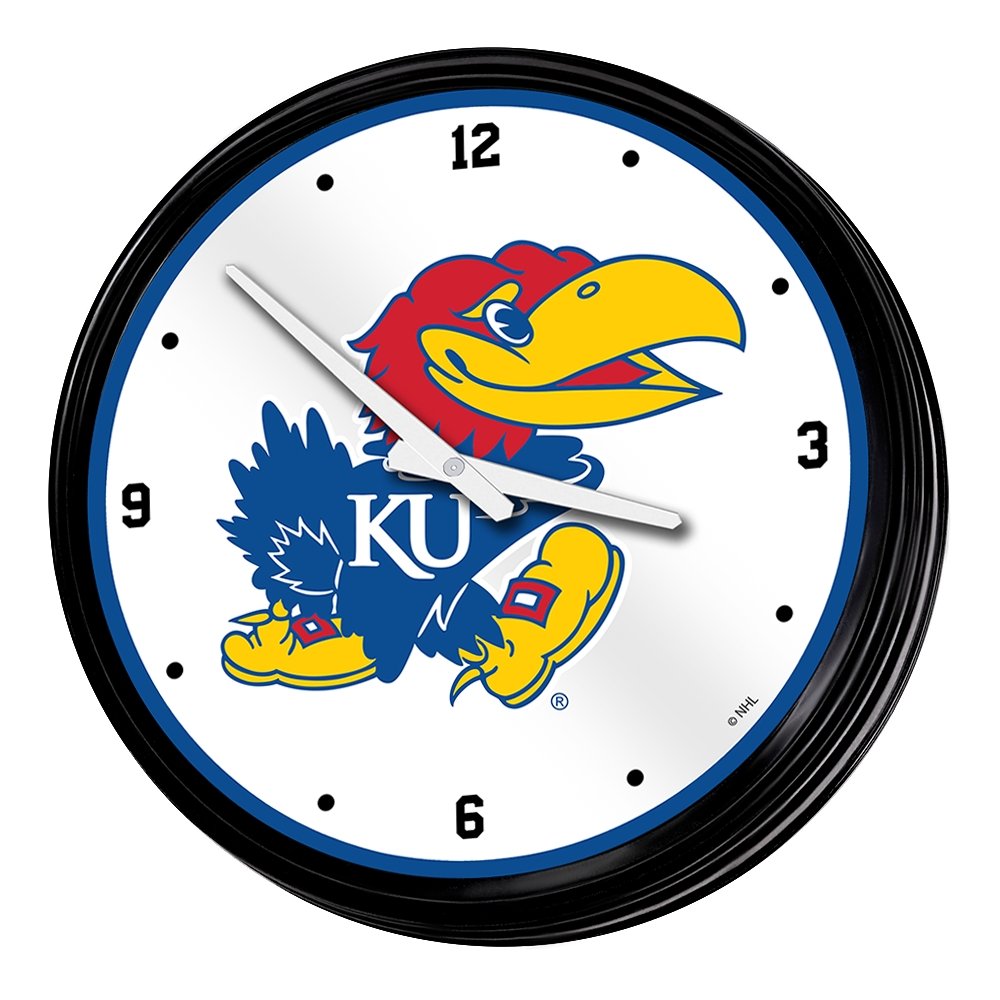 Kansas Jayhawks: Retro Lighted Wall Clock - The Fan-Brand