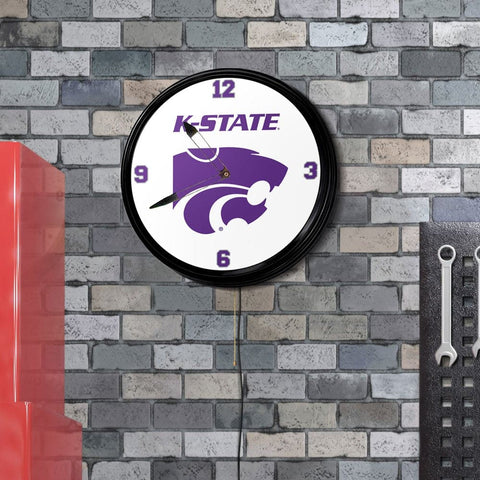 Kansas State Wildcats: K-State - Retro Lighted Wall Clock - The Fan-Brand