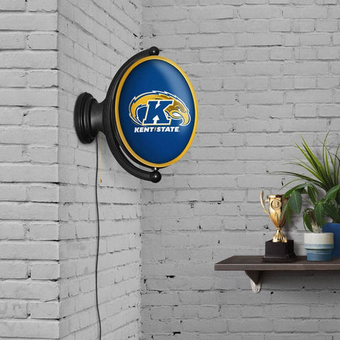 Kent State Golden Flashes: Original Oval Rotating Lighted Wall Sign - The Fan-Brand