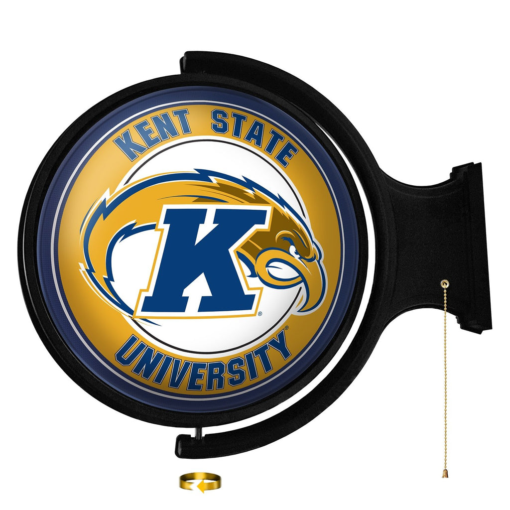 Kent State Golden Flashes: Original Round Rotating Lighted Wall Sign - The Fan-Brand