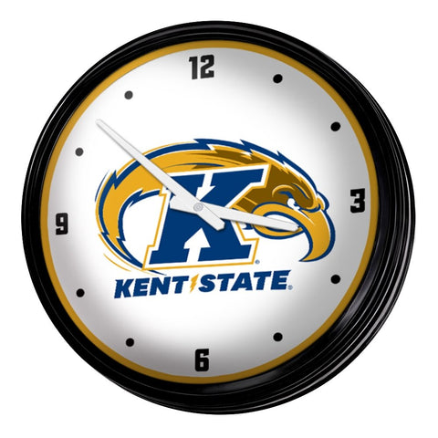 Kent State Golden Flashes: Retro Lighted Wall Clock - The Fan-Brand