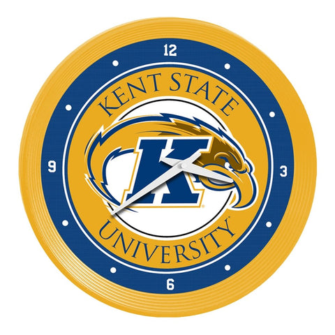 Kent State Golden Flashes: Ribbed Frame Wall Clock - The Fan-Brand