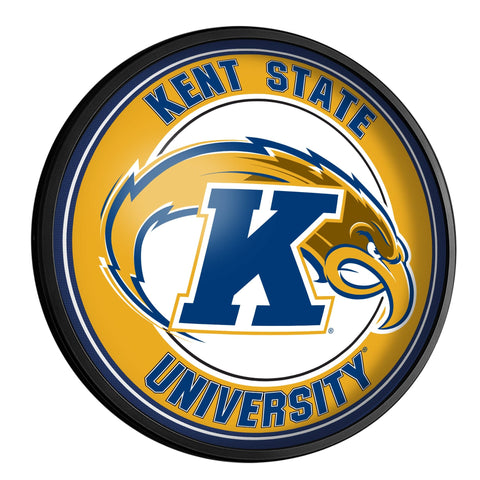 Kent State Golden Flashes: Round Slimline Lighted Wall Sign - The Fan-Brand